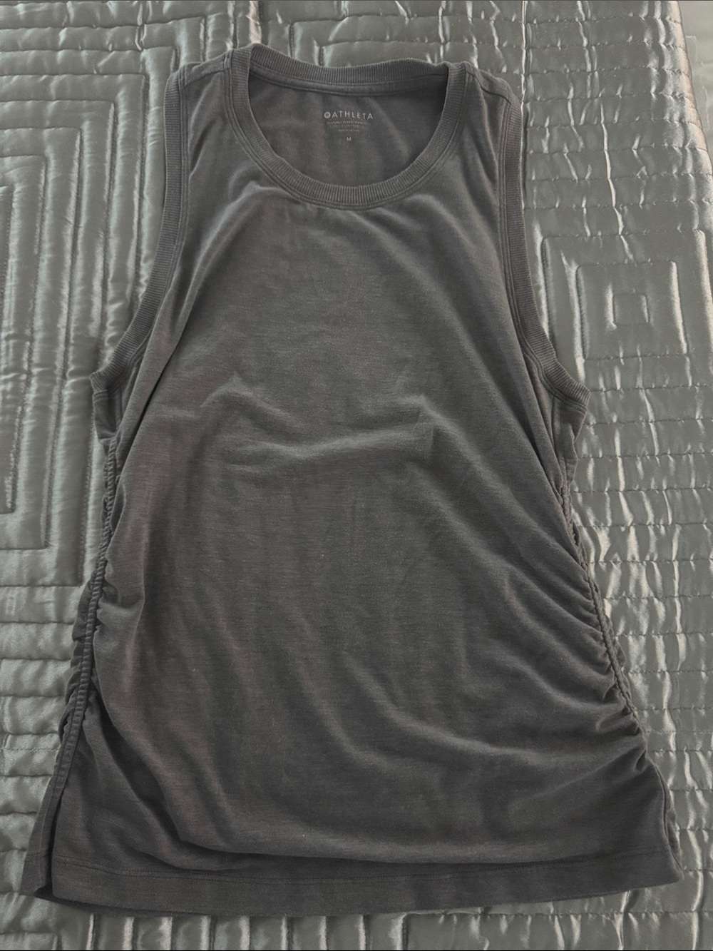 Athleta Black Ruched Side Tank Top